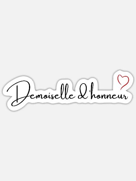Rotes Herz Brautjungfer - Sticker Größe S (10 x 10 cm) - Mattweiß