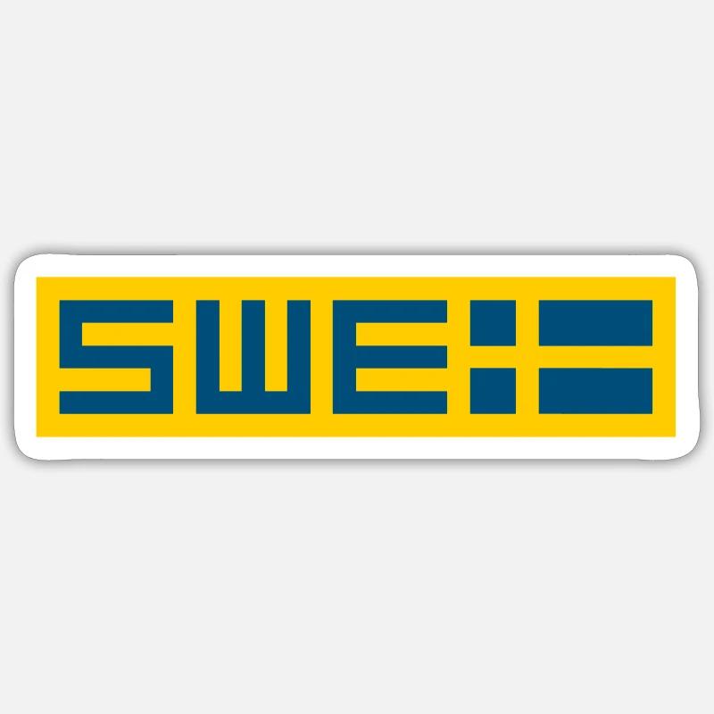 Schwedisch - Sticker Größe S (10 x 10 cm) - Mattweiß