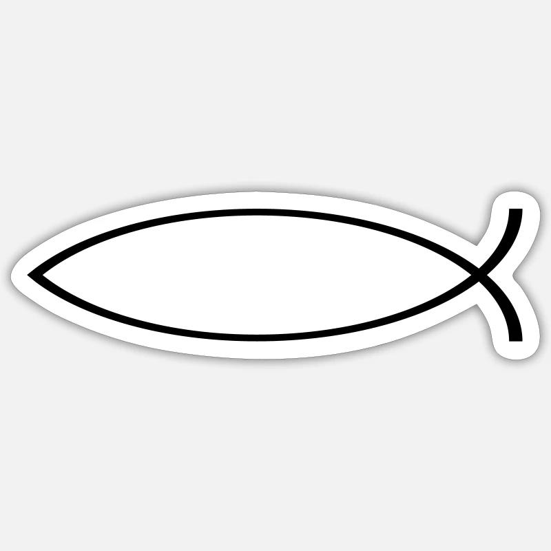Poisson - Sticker taille S (10 x 10 cm) - blanc mat