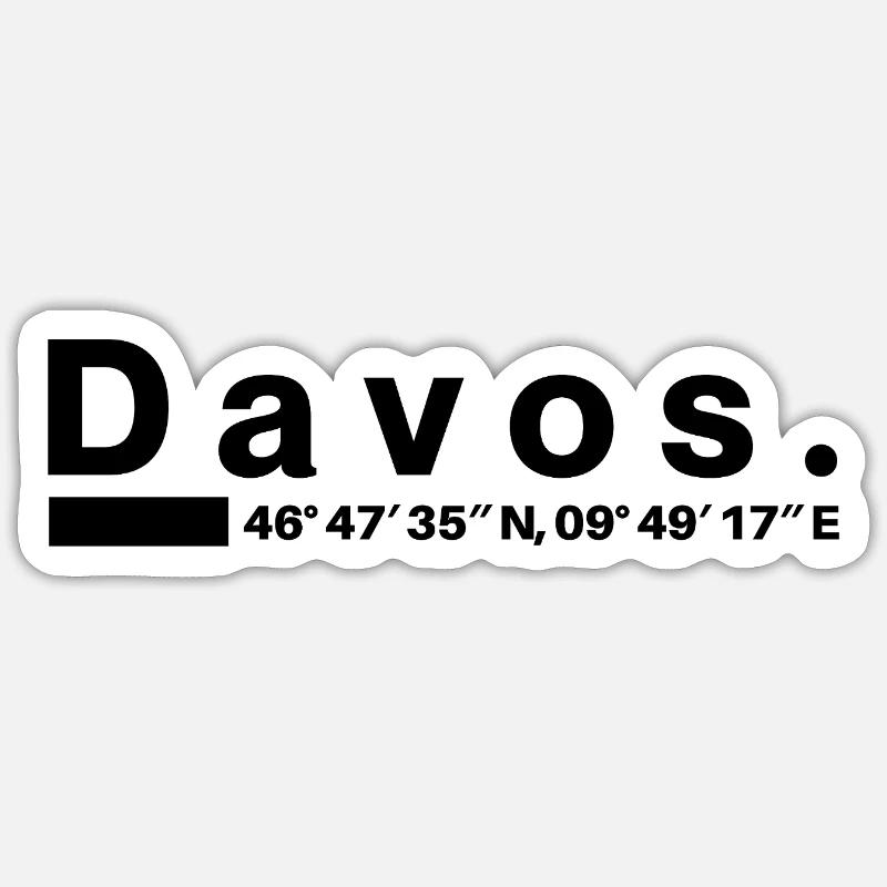 Davos Coordonnées Grisons Grisons Grisons Sticker taille S (10 x 10 cm)