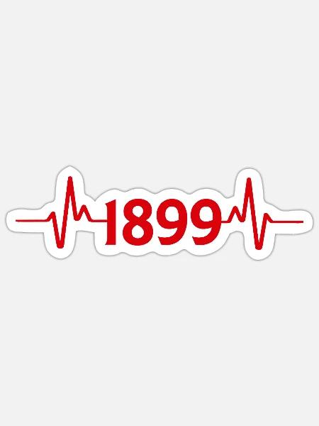 1899 Herzschlag EKG Liebe Puls - Sticker Größe S (10 x 10 cm) - Mattweiß