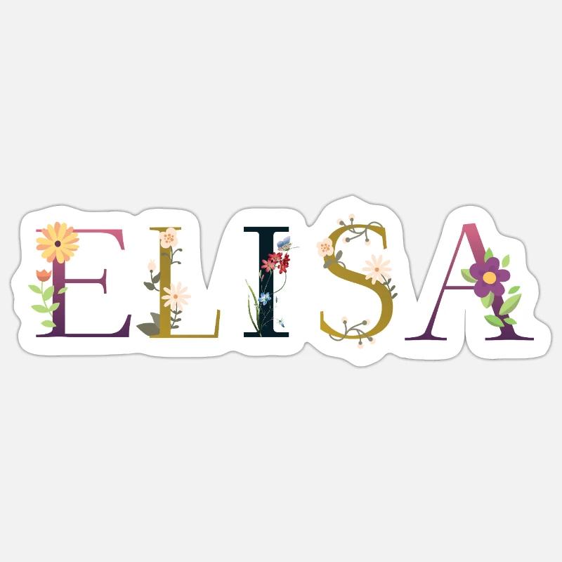Elisa - Sticker taille S (10 x 10 cm) - blanc mat
