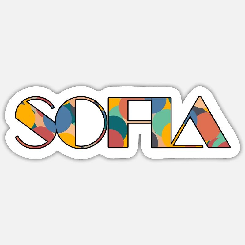 Typographie Sofia Retro Pop Sticker taille S (10 x 10 cm)