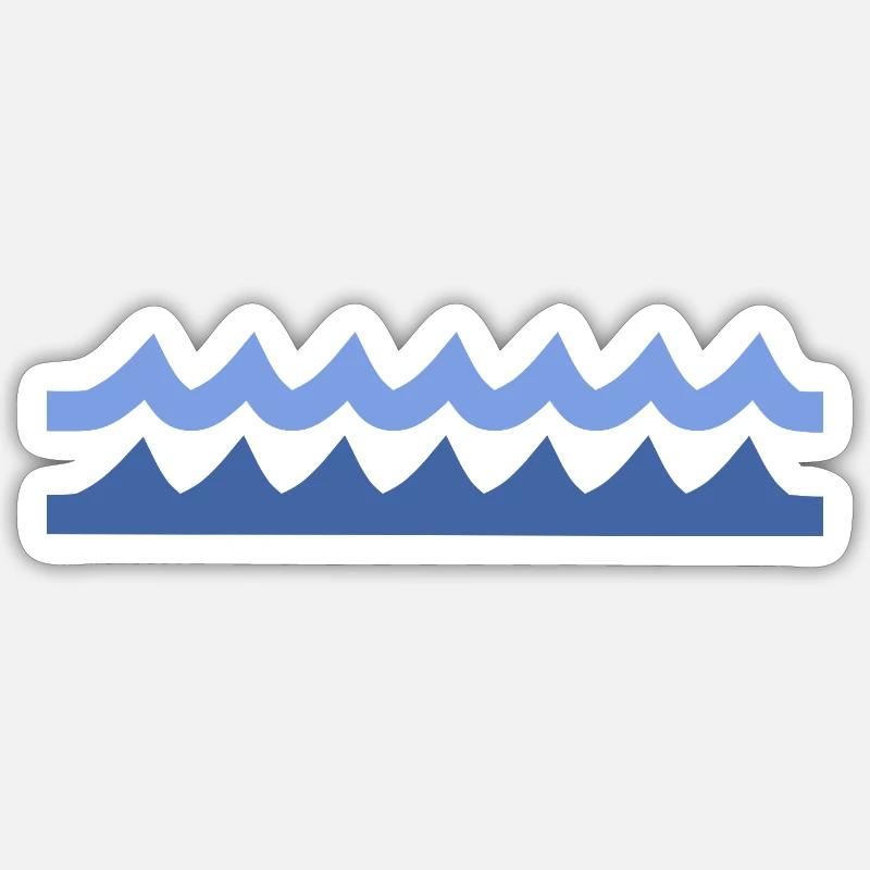 Minimalist Blue Wave Sticker size S (10 x 10 cm)