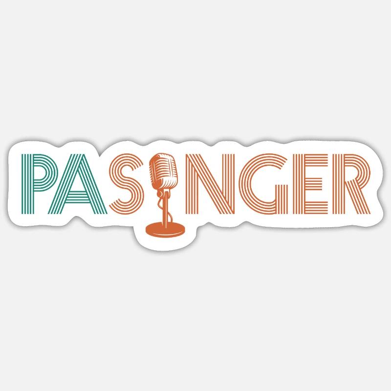 Passinger Mikrofon Typografie Sticker Größe S (10 x 10 cm)