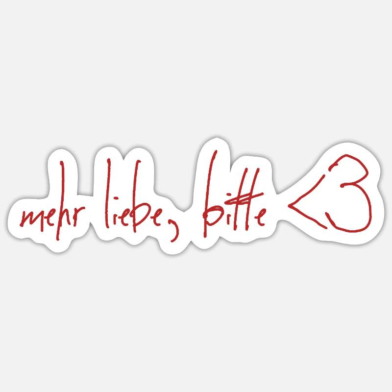 plus d’amour s’il vous plaît - Sticker taille S (10 x 10 cm) - blanc mat