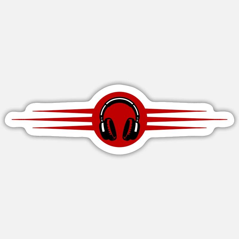 Kopfhörer Musik - Sticker Größe S (10 x 10 cm) - Mattweiß