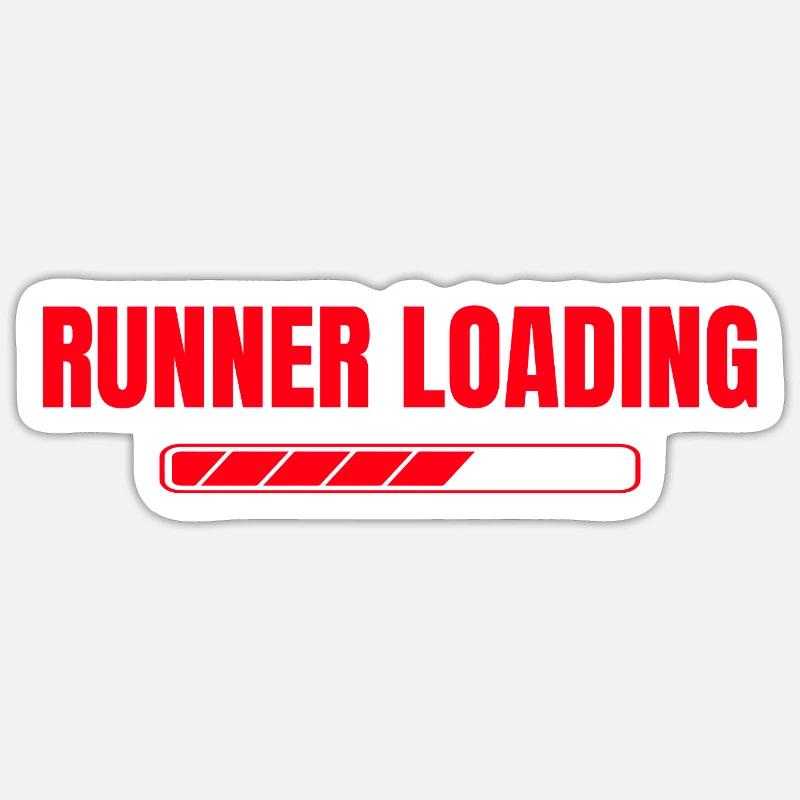 Running Loading Marathon Runner Gift - Sticker Größe S (10 x 10 cm) - Mattweiß