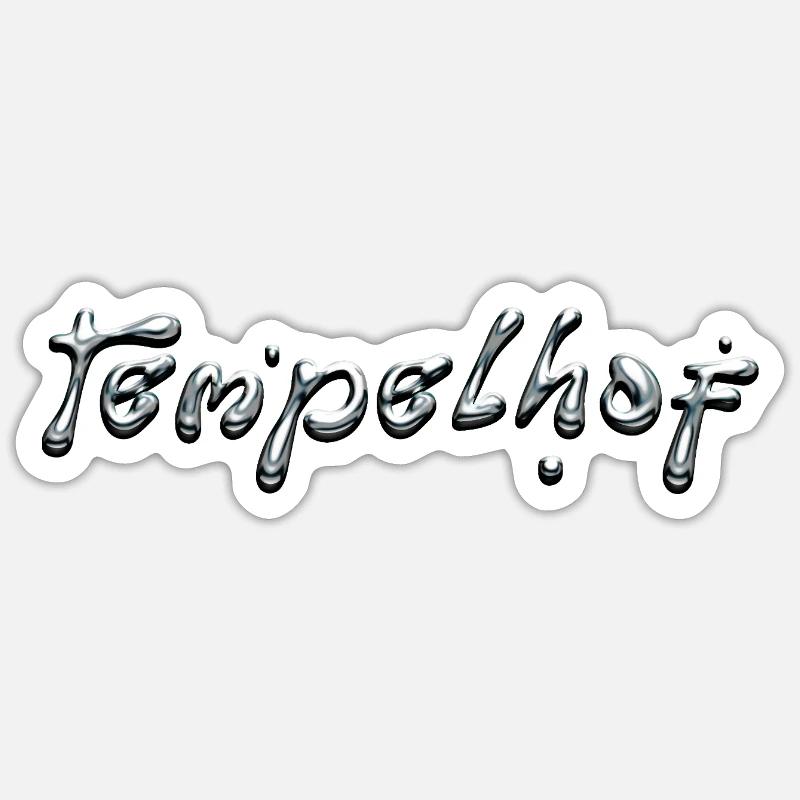 Typographie Tempelhof Liquid Chrome - Sticker taille S (10 x 10 cm) - blanc mat
