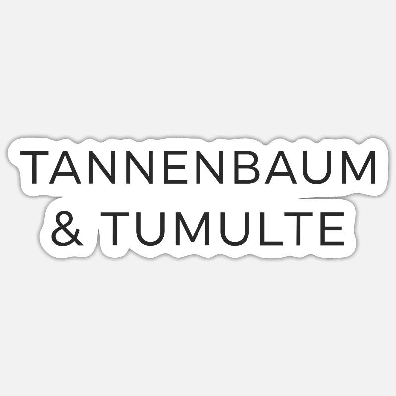Tannenbaum & Tumulte - Sticker Größe S (10 x 10 cm) - Mattweiß