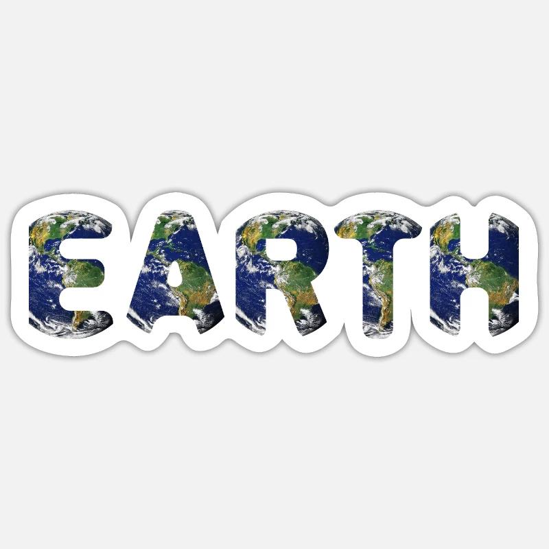 Motif de globe terrestre vibrant - Sticker taille S (10 x 10 cm) - blanc mat