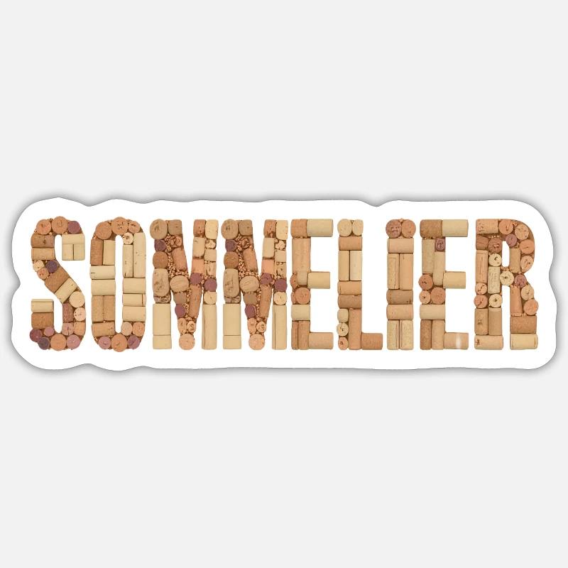 sommelier - Sticker taille S (10 x 10 cm) - blanc mat