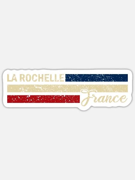 France - La Rochelle - Frankreich - Flagge - Sticker Größe S (10 x 10 cm) - Mattweiß