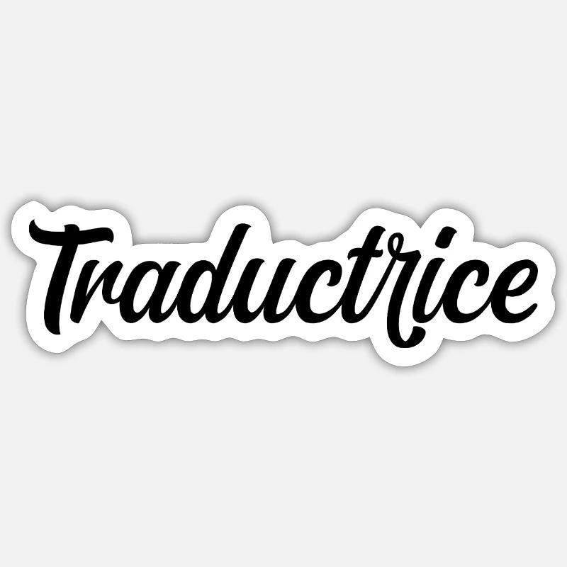 Traductrice Interprète Langues Étrangères Pro - Sticker taille S (10 x 10 cm) - blanc mat