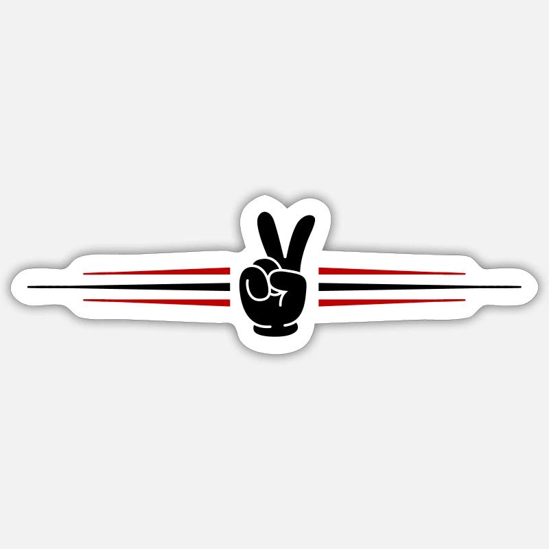 Peace Hand Comic Line - Sticker size S (10 x 10 cm) - white matte