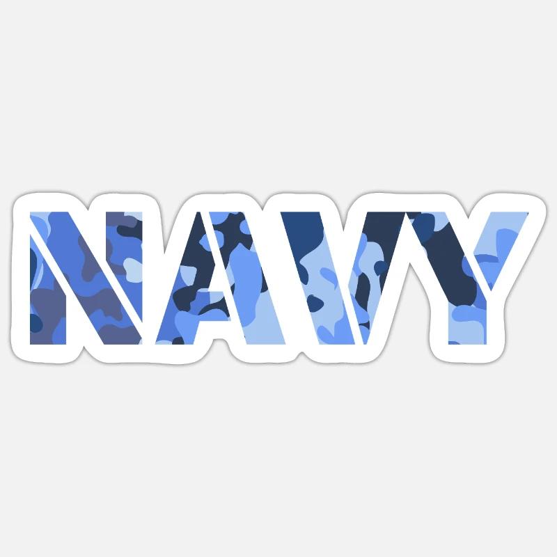 NAVY-Tarnmuster - Sticker Größe S (10 x 10 cm) - Mattweiß