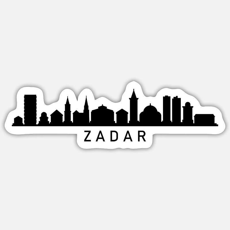 Silhouette de Zadar - Sticker taille S (10 x 10 cm) - blanc mat
