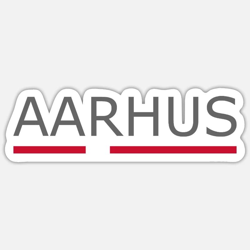 Aarhus - Denmark Flag - Denmark - Scandinavia - Sticker size S (10 x 10 cm) - white matte
