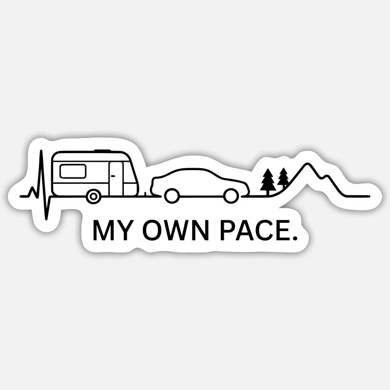 MY OWN PACE. (Caravan - ECG - color customizable) Sticker size S (10 x 10 cm)