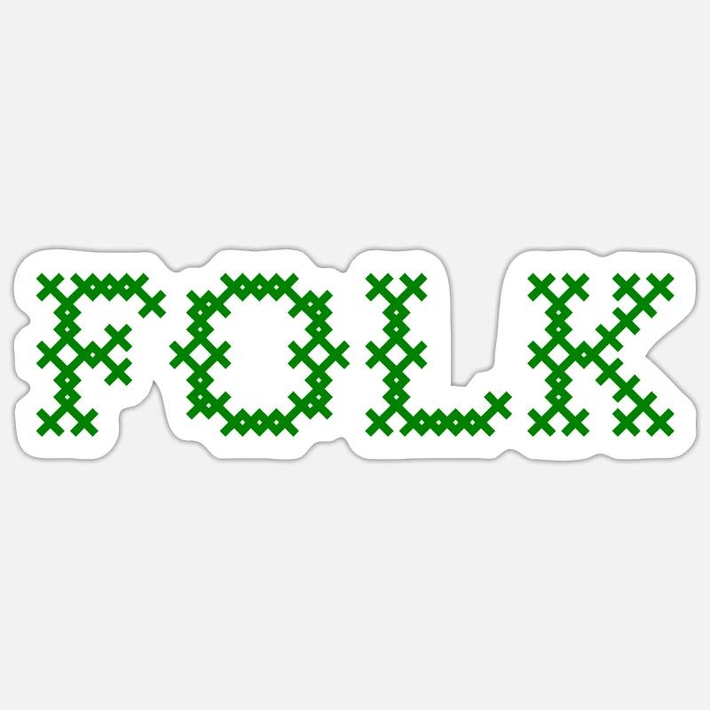 Folklore populaire - Sticker taille S (10 x 10 cm) - blanc mat