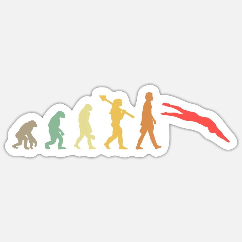 Evolution swimming Swimmer - Sticker Größe S (10 x 10 cm) - Mattweiß