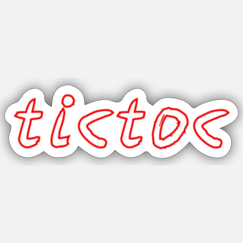 Tictoc - Sticker taille S (10 x 10 cm) - blanc mat
