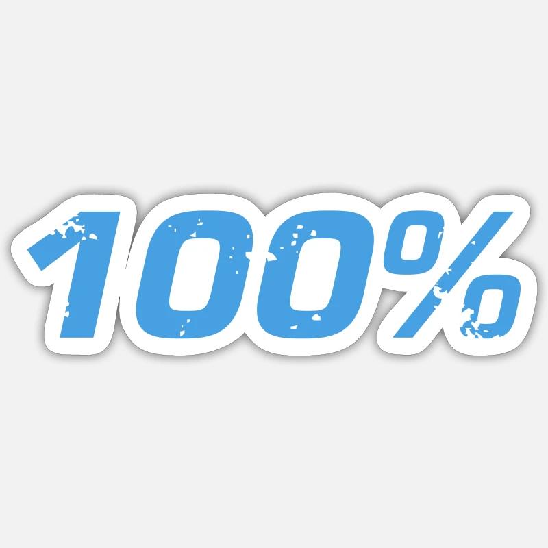 100% - Sticker taille S (10 x 10 cm) - blanc mat