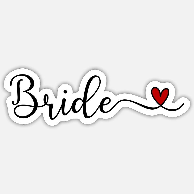 Bride - Sticker size S (10 x 10 cm) - white matte