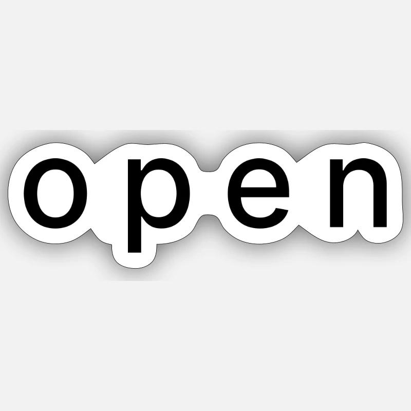 Ouvrir - Sticker taille S (10 x 10 cm) - blanc mat