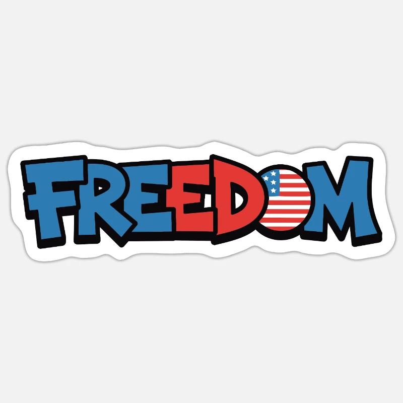 Freedom Typography Statement Design - Sticker size S (10 x 10 cm) - white matte