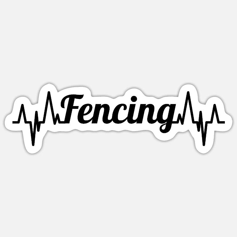 Fencing Heart palpitations - Sticker size S (10 x 10 cm) - white matte