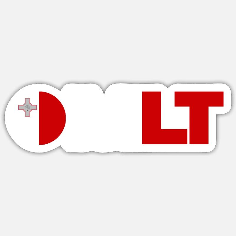 Malte - Sticker taille S (10 x 10 cm) - blanc mat