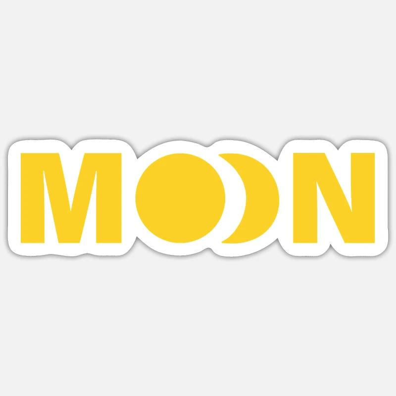 Moon - Sticker size S (10 x 10 cm) - white matte