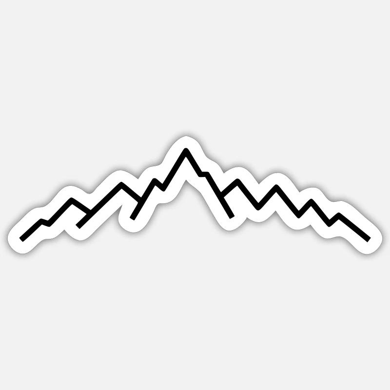 Mountains Line Mountain Horizon - Sticker size S (10 x 10 cm) - white matte