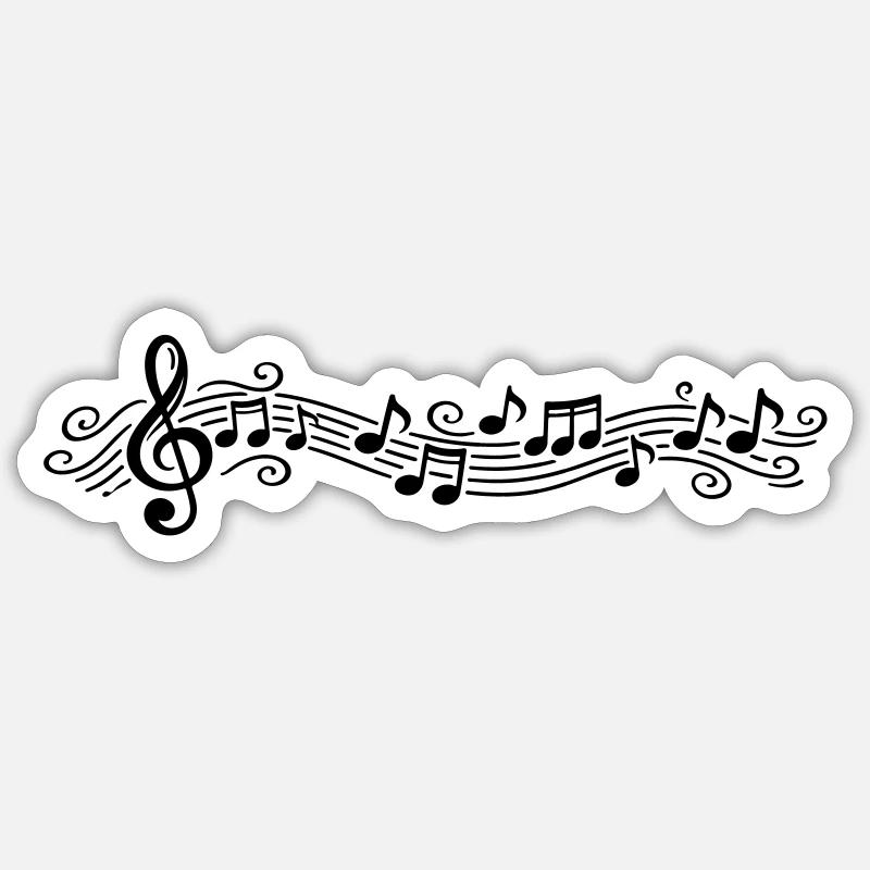 Musical Notes Melody Clefs Sticker size S (10 x 10 cm)