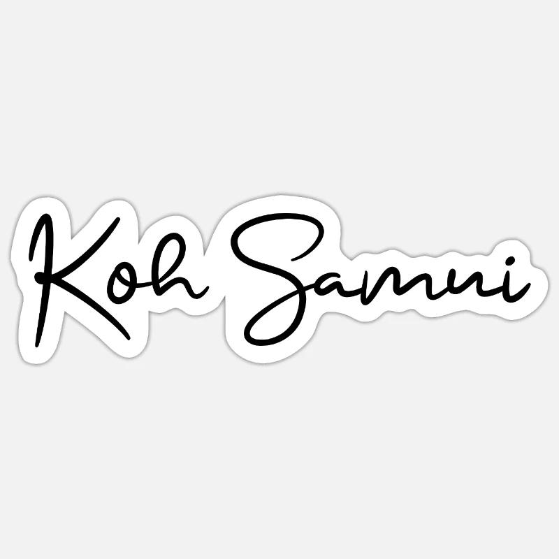 Île de Koh Samui, Thaïlande - Sticker taille S (10 x 10 cm) - blanc mat