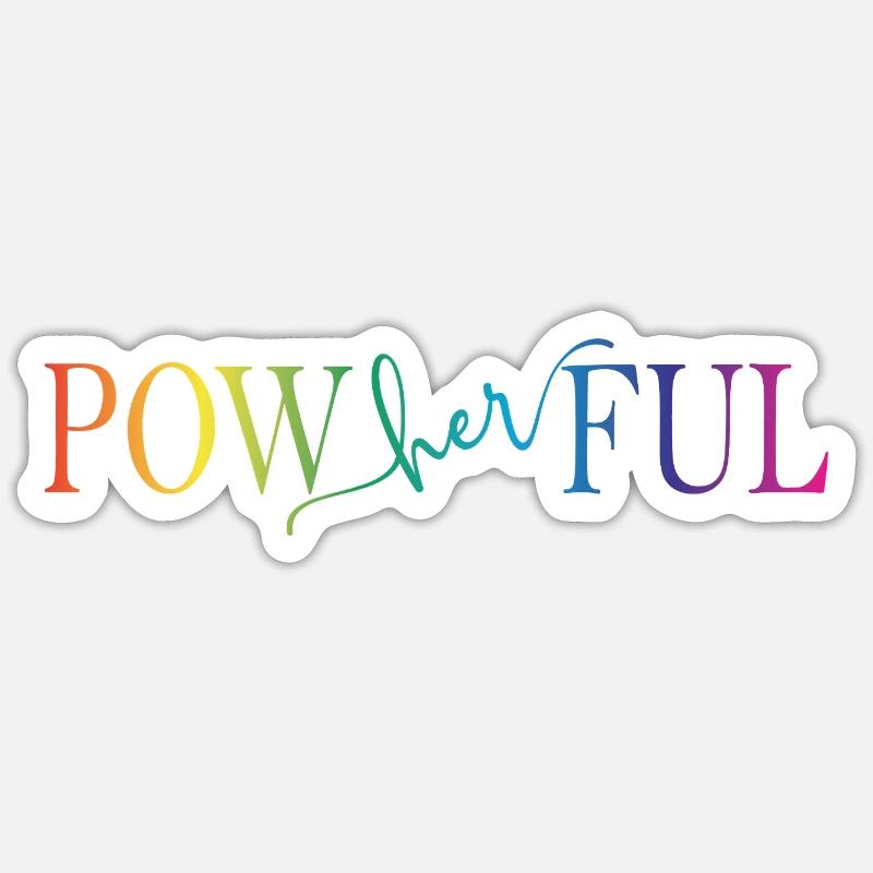 Powherful - Sticker size S (10 x 10 cm) - white matte