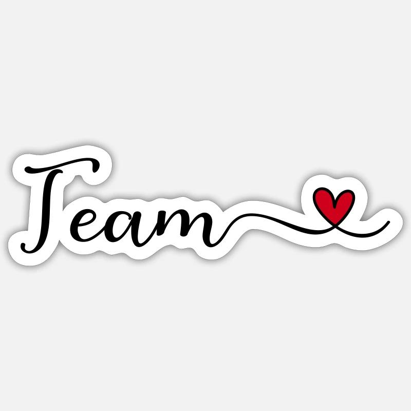 Team mit Herz - Sticker Größe S (10 x 10 cm) - Mattweiß