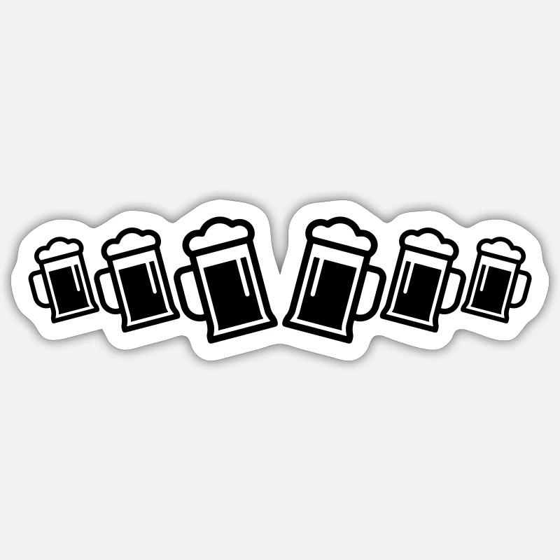 Chope à bière Sticker taille S (10 x 10 cm)