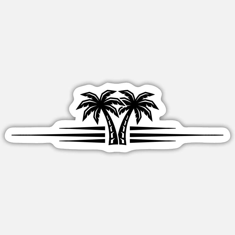 Palm Tree Icon Line - Sticker size S (10 x 10 cm) - white matte