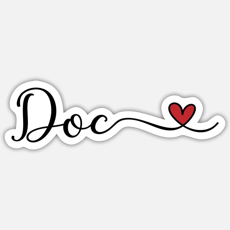 Doc - Sticker Größe S (10 x 10 cm) - Mattweiß