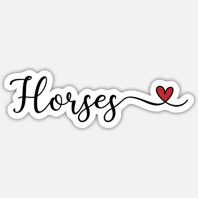 Chevaux - Sticker taille S (10 x 10 cm) - blanc mat