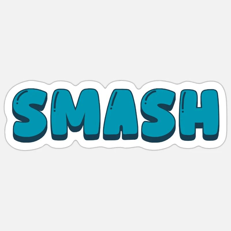 Smash - Sticker Größe S (10 x 10 cm) - Mattweiß