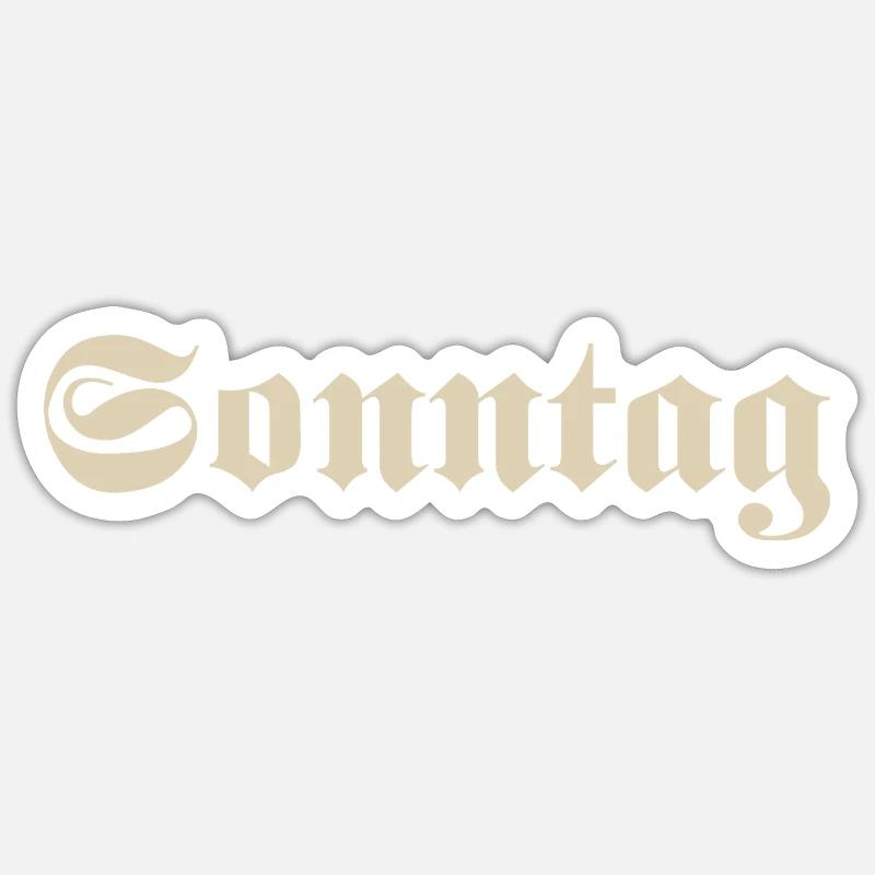 Dimanche - Sticker taille S (10 x 10 cm) - blanc mat