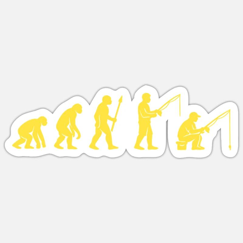 Fishing Evolution Path Design - Sticker size S (10 x 10 cm) - white matte