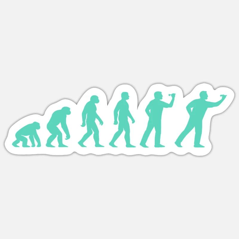 Menschheitsstufen Evolution Sticker Größe S (10 x 10 cm)