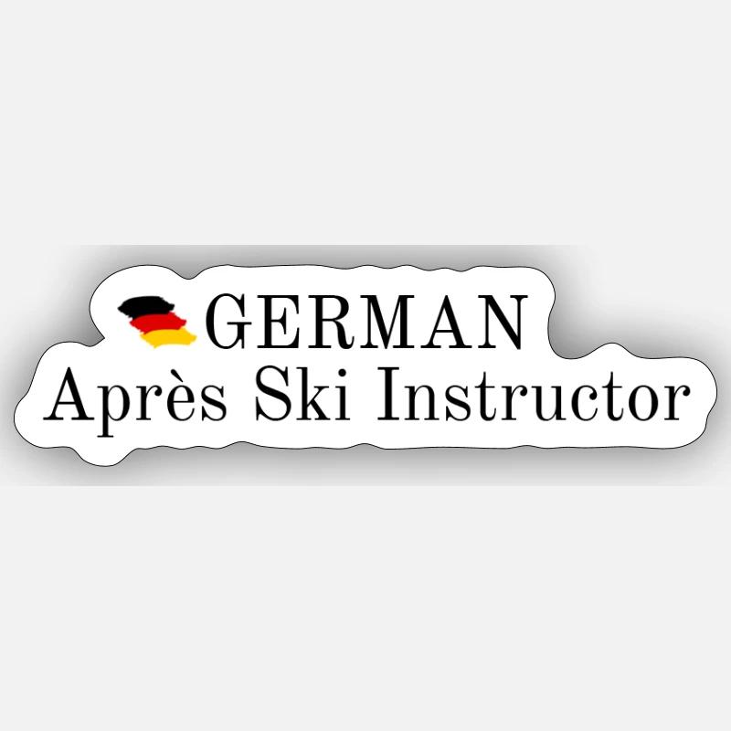 German Apres Ski Instructor - Sticker Größe S (10 x 10 cm) - Mattweiß