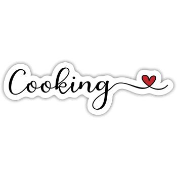 Kochen - Sticker Größe S (10 x 10 cm) - Mattweiß - Vorne