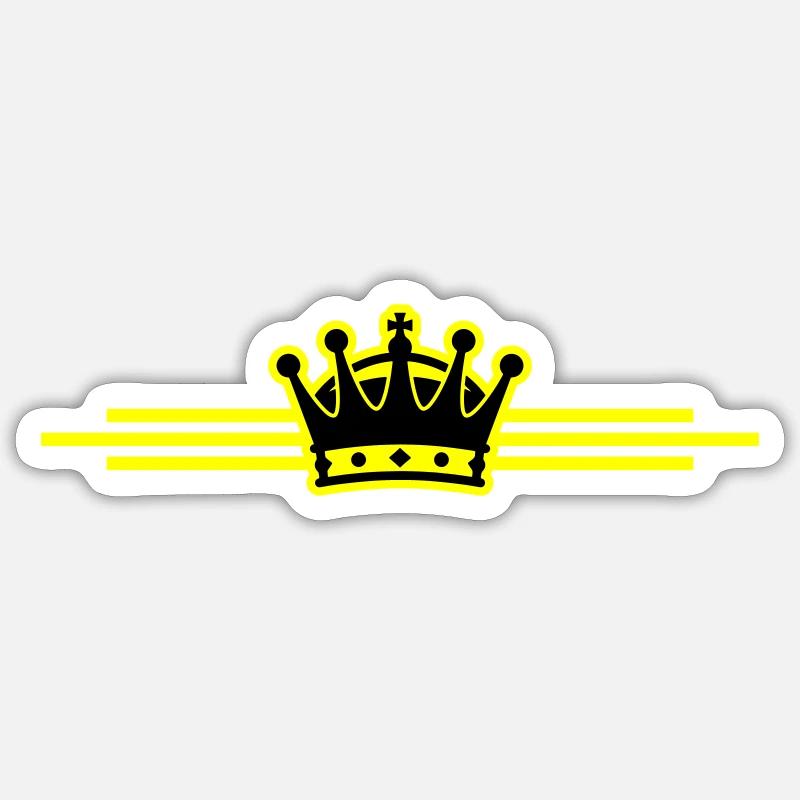 Krone Linie - Sticker Größe S (10 x 10 cm) - Mattweiß