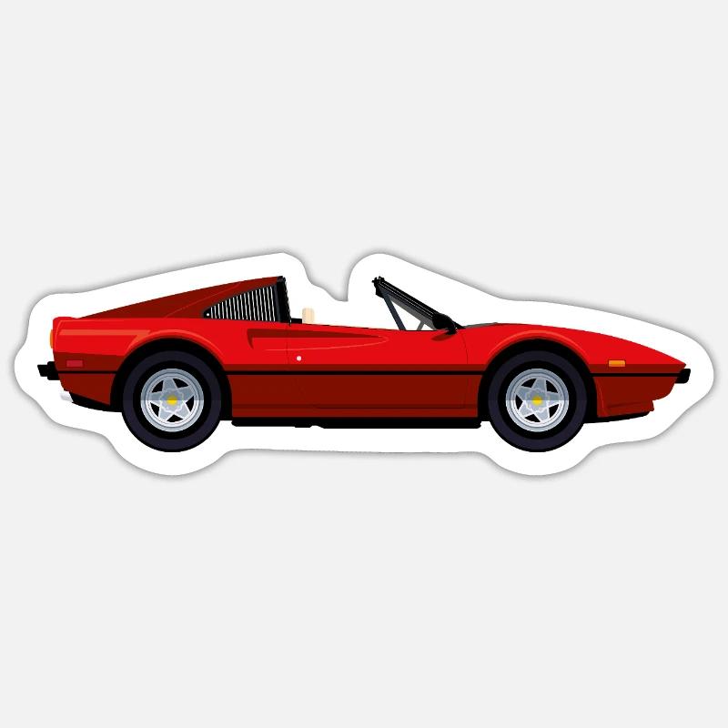 ROTER SPORTWAGEN Sticker Größe S (10 x 10 cm)